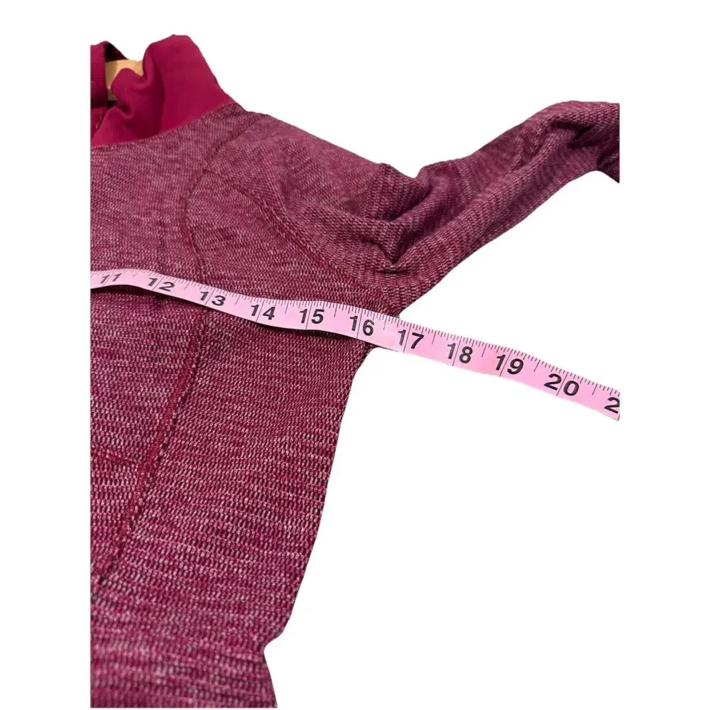 Lululemon Runderful 1/2 Zip Mini Check Pique Bordeaux Drama Heathered Berry 4/6?
